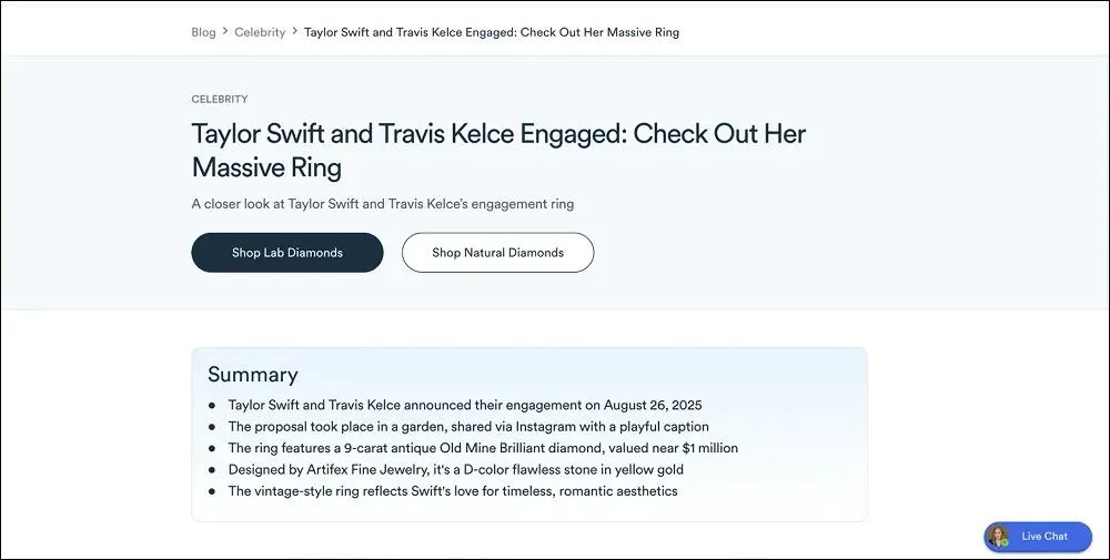 RareCarat Celebrity Engagement Ring Values