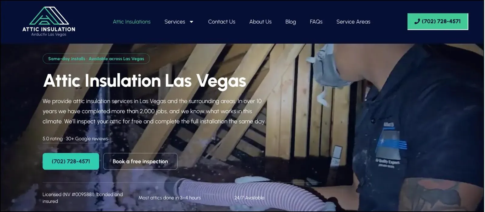 Attic Insulation SEO project