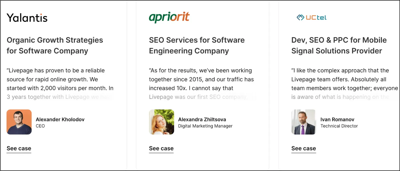 Livepage client testimonial
