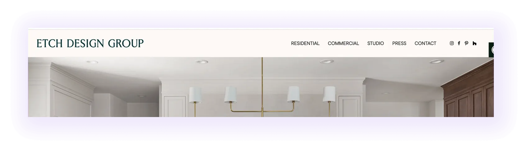 well-organized navigation for interior design seo