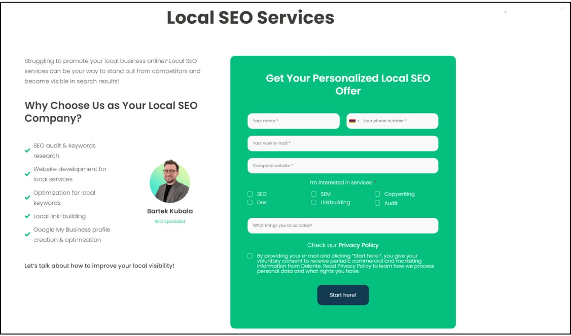best local seo company - delante