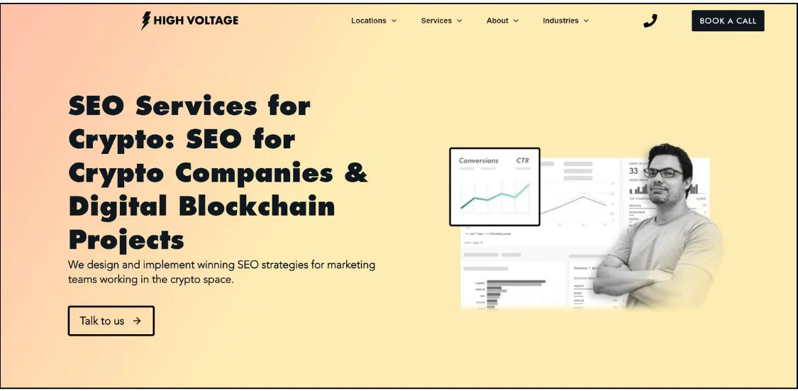 High Voltage SEO homepage