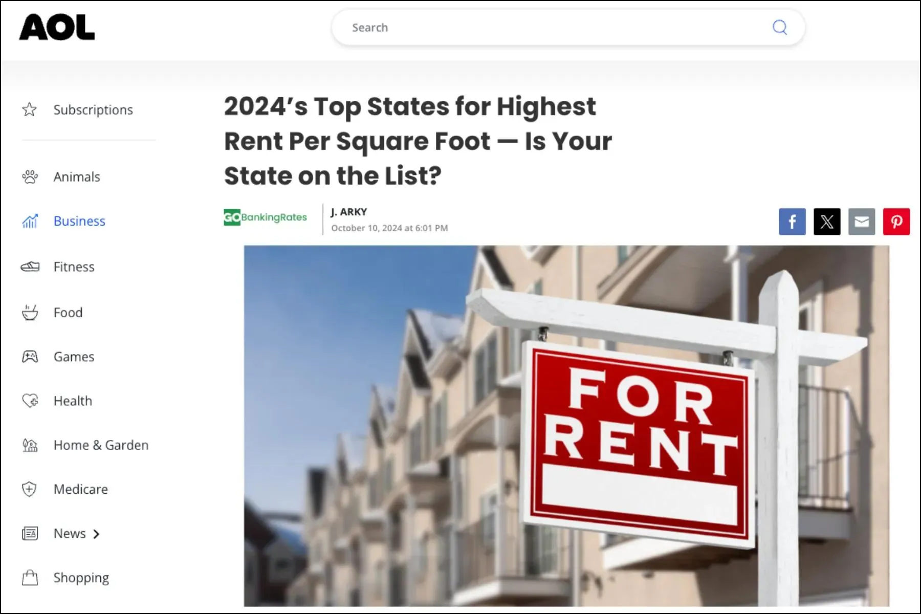 The US Cities with the Highest Rent per ft²