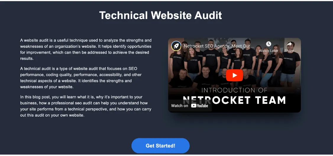 best seo audit services -netrocket