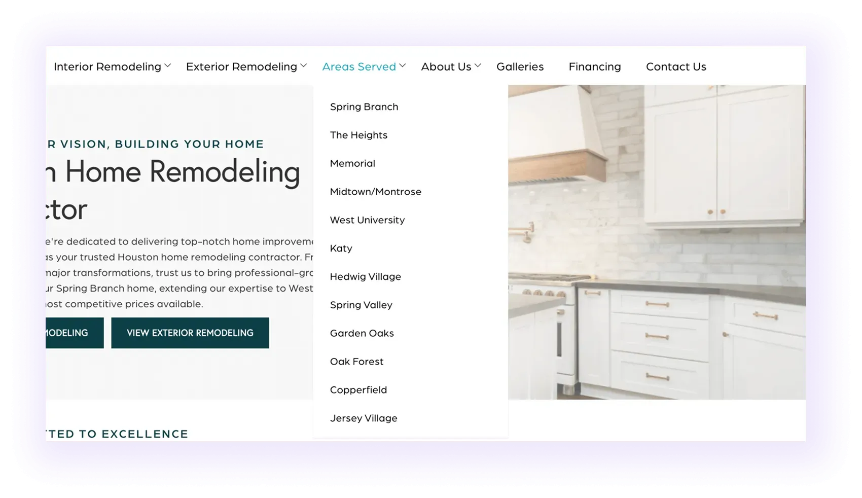 locations tab in a home improvement website navigation menu