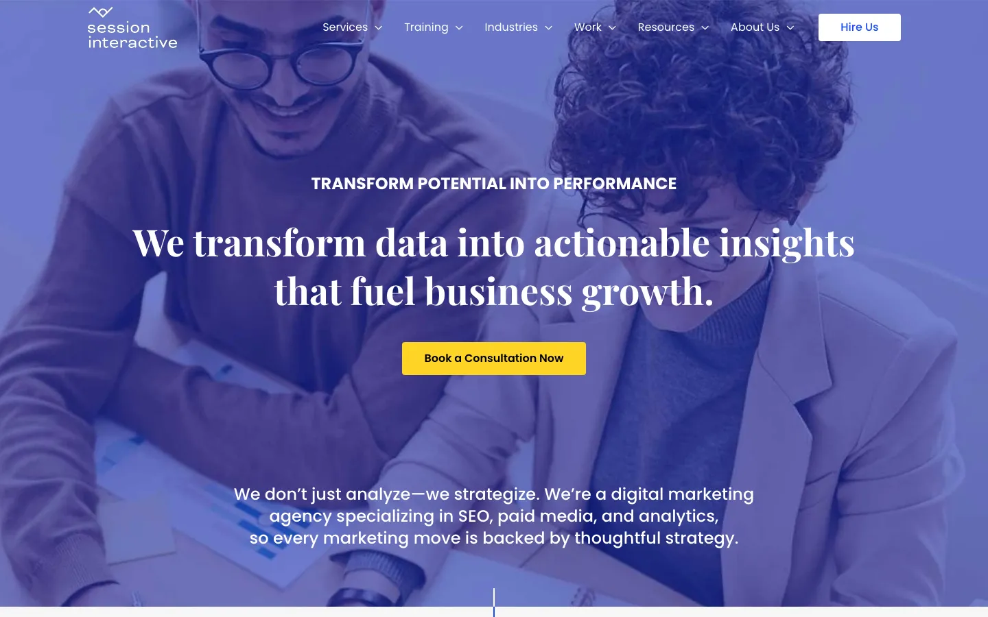 Session Interactive homepage