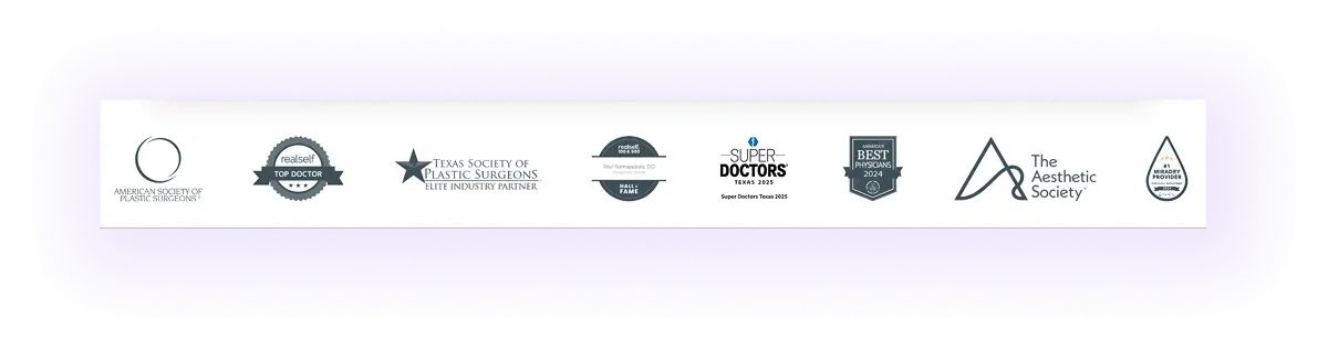 awards block on a cosmetic surgeons' website