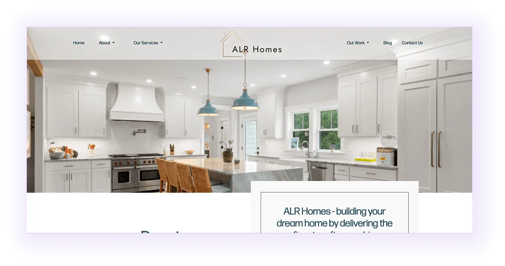 core three elements in home builder website navigation menu