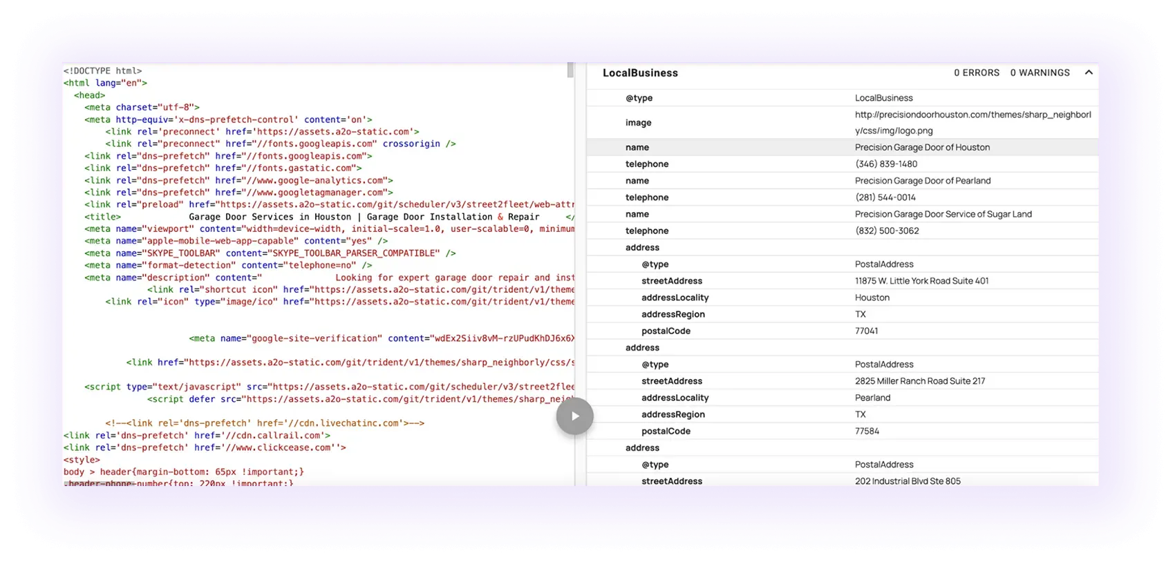 Structured Data & Schema for Garage Door Websites