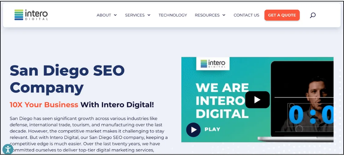 best seo company in san diego - intero digital
