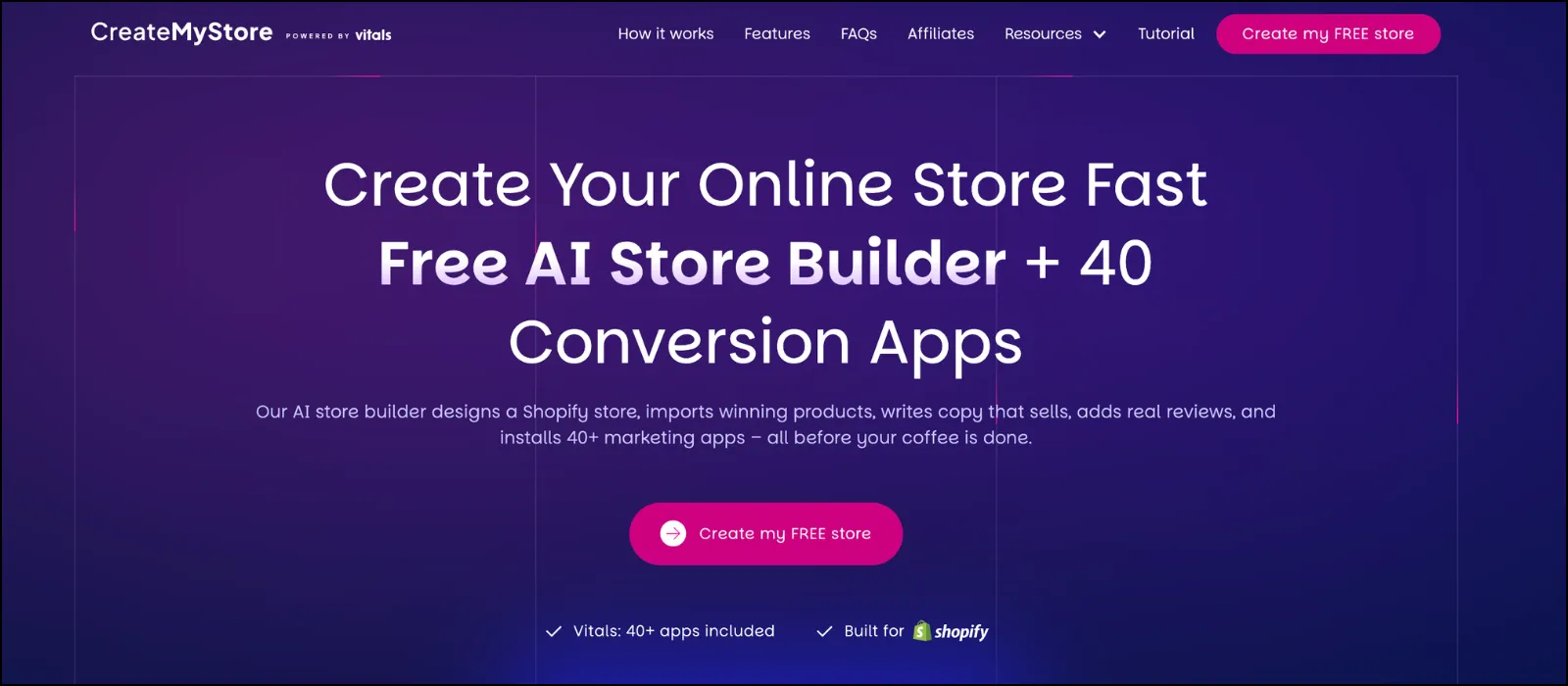 Create My Store seo project