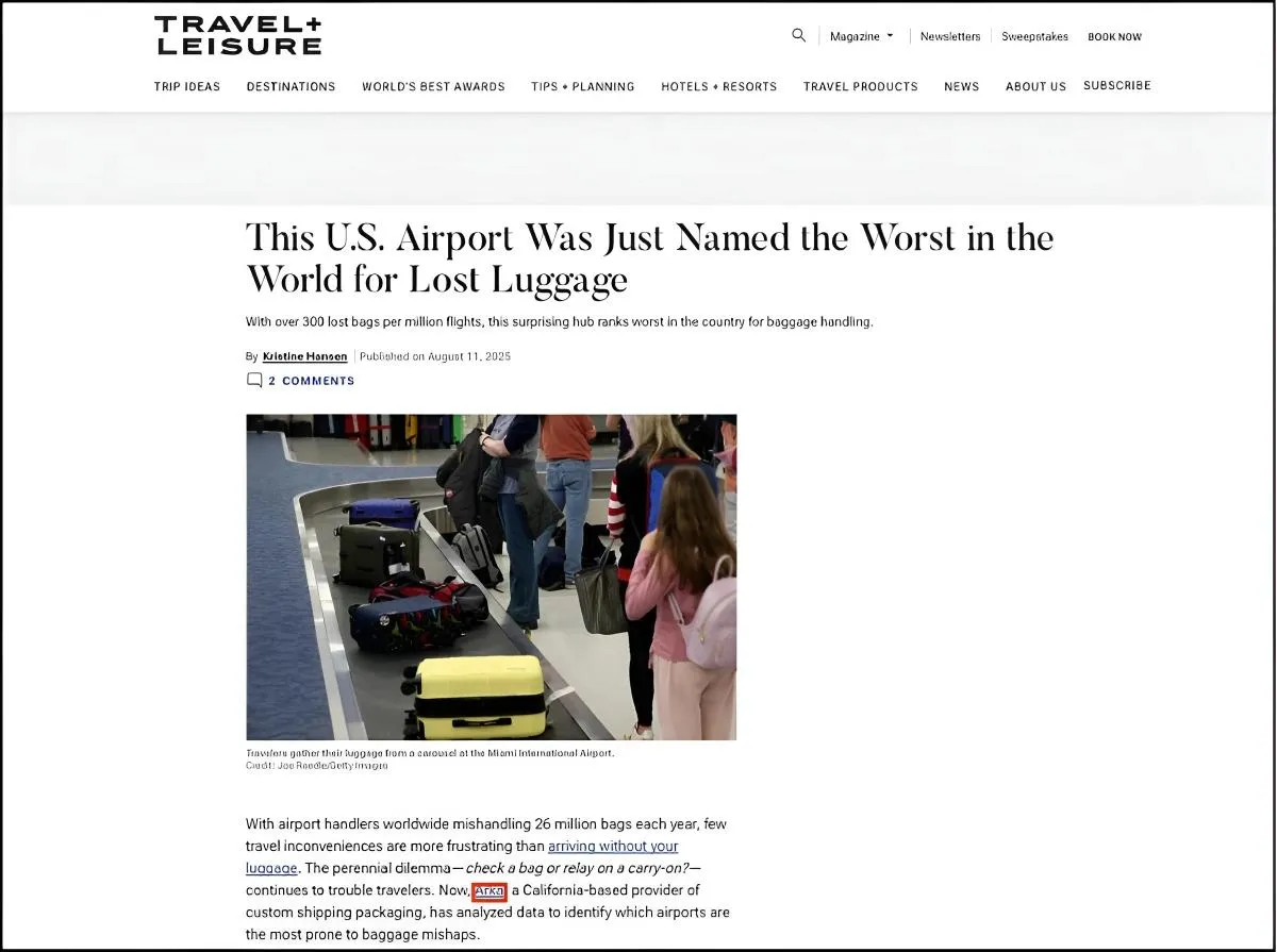 Arka featured in Travel Leisure