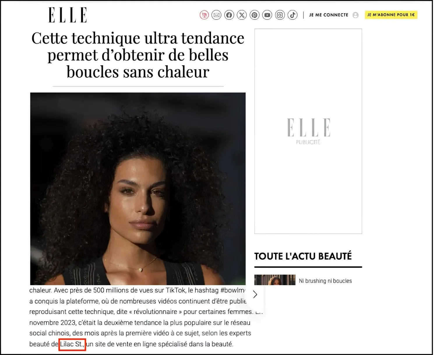 lilac featured in ELLE