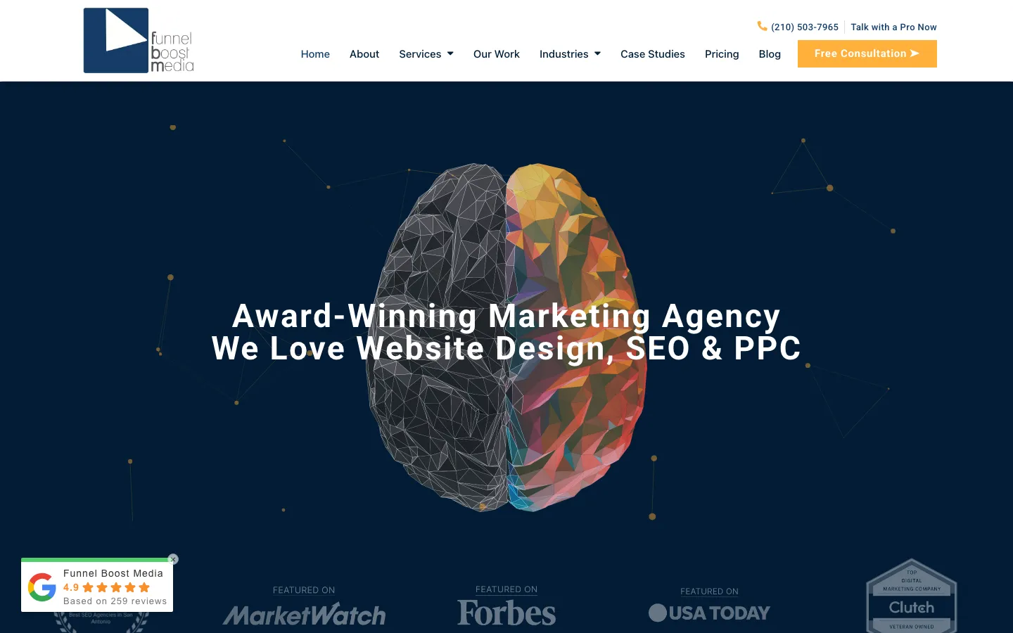 Funnel Boost Media homepage