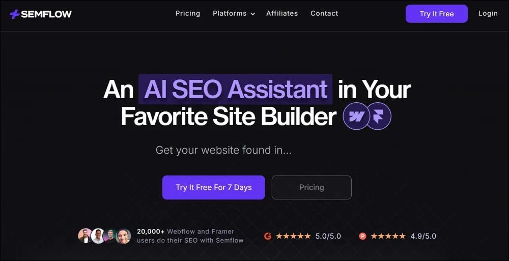 Semflow – Best For In-Designer SEO audits
