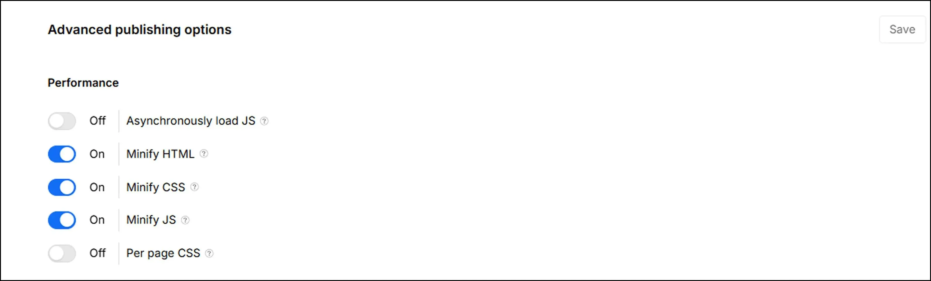 Turn On HTML, CSS, and JavaScript Minification in the Webflow