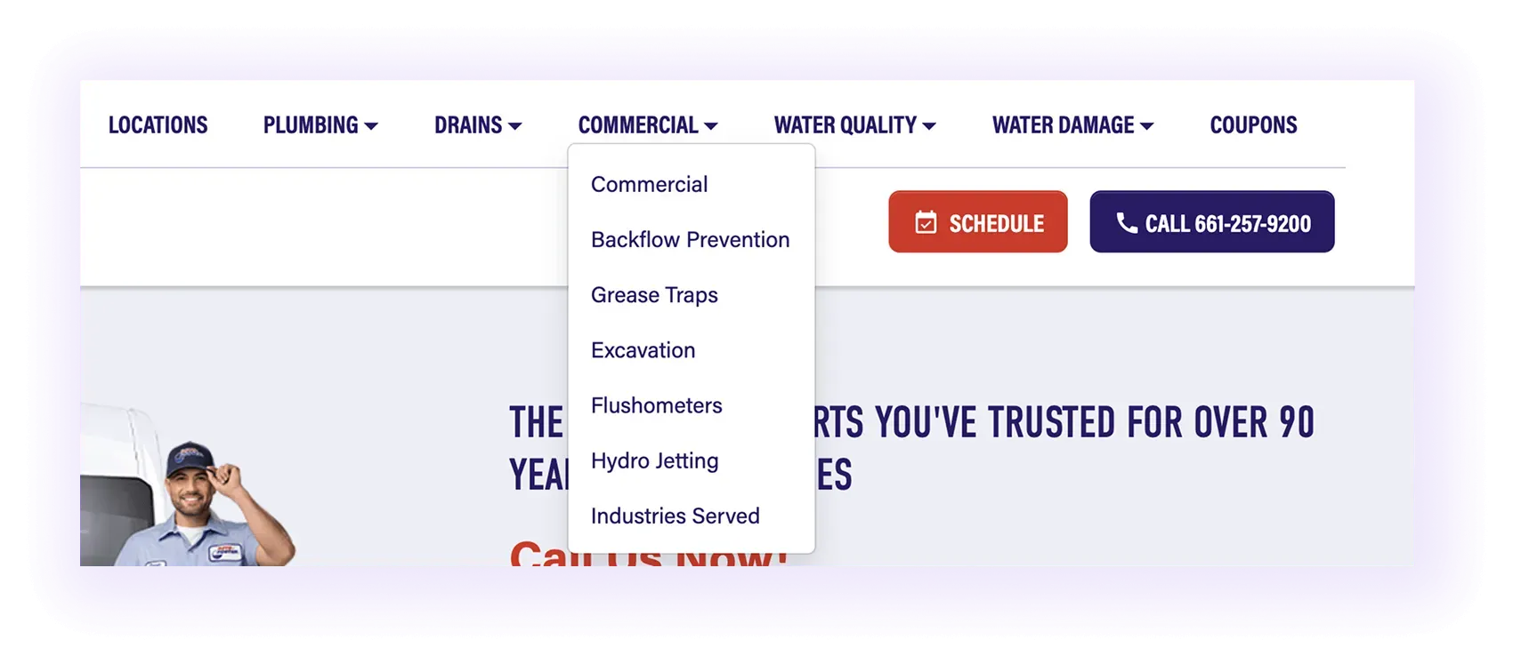 Category pages for residential Plumbing SEO