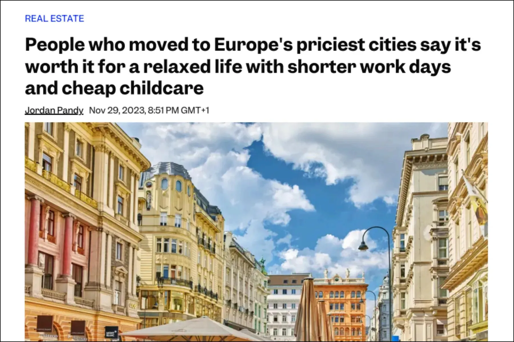 Cities with the Highest Rent per m²