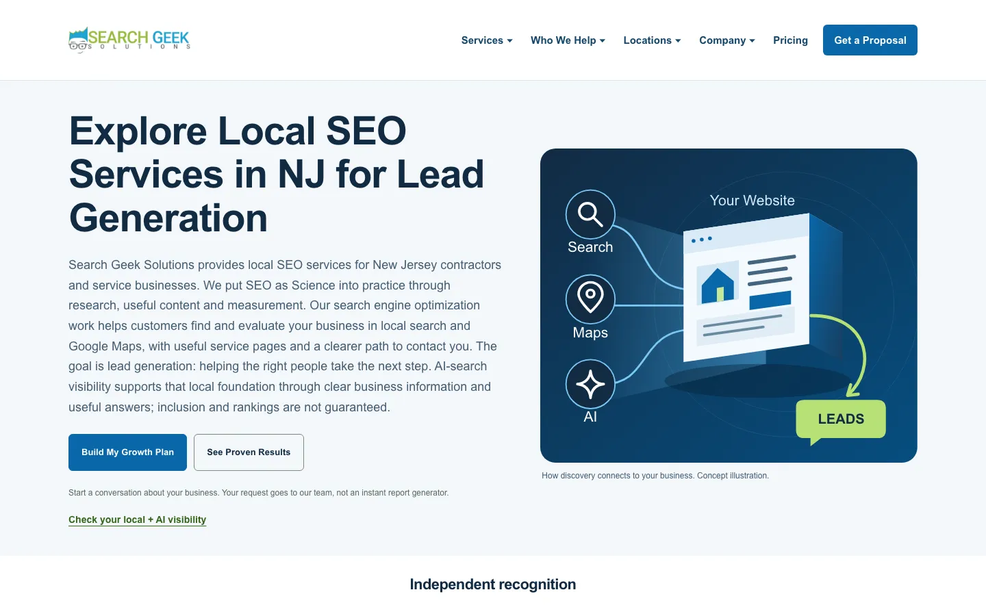 Search Geek Solutions homepage