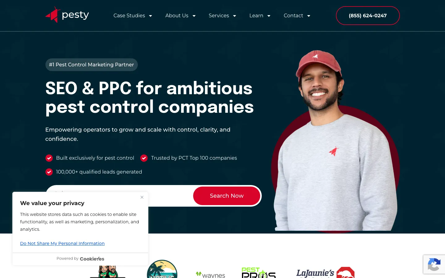 Pesty Marketing homepage