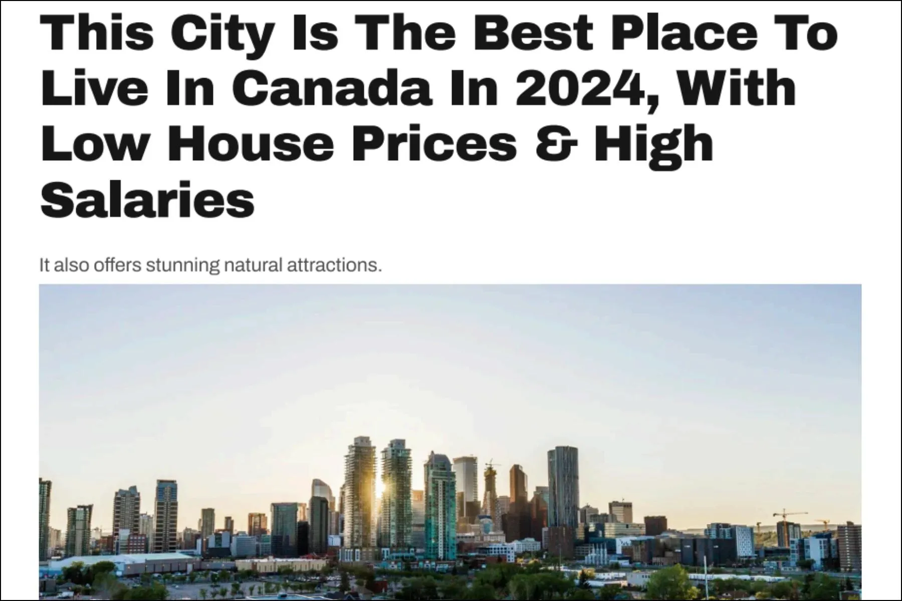 Best Places to Live in Canada