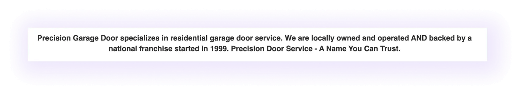 Experience & Credentials for Garage Door SEO