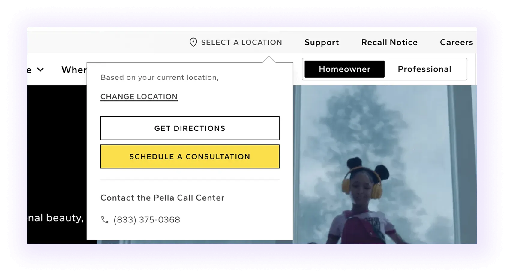 example of location selector
