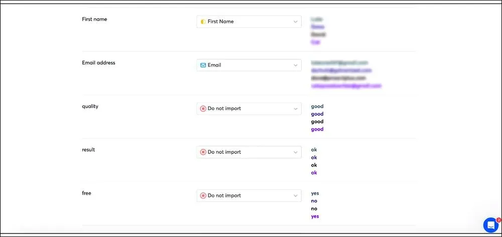 instantly.ai contact import screen mapping journalist