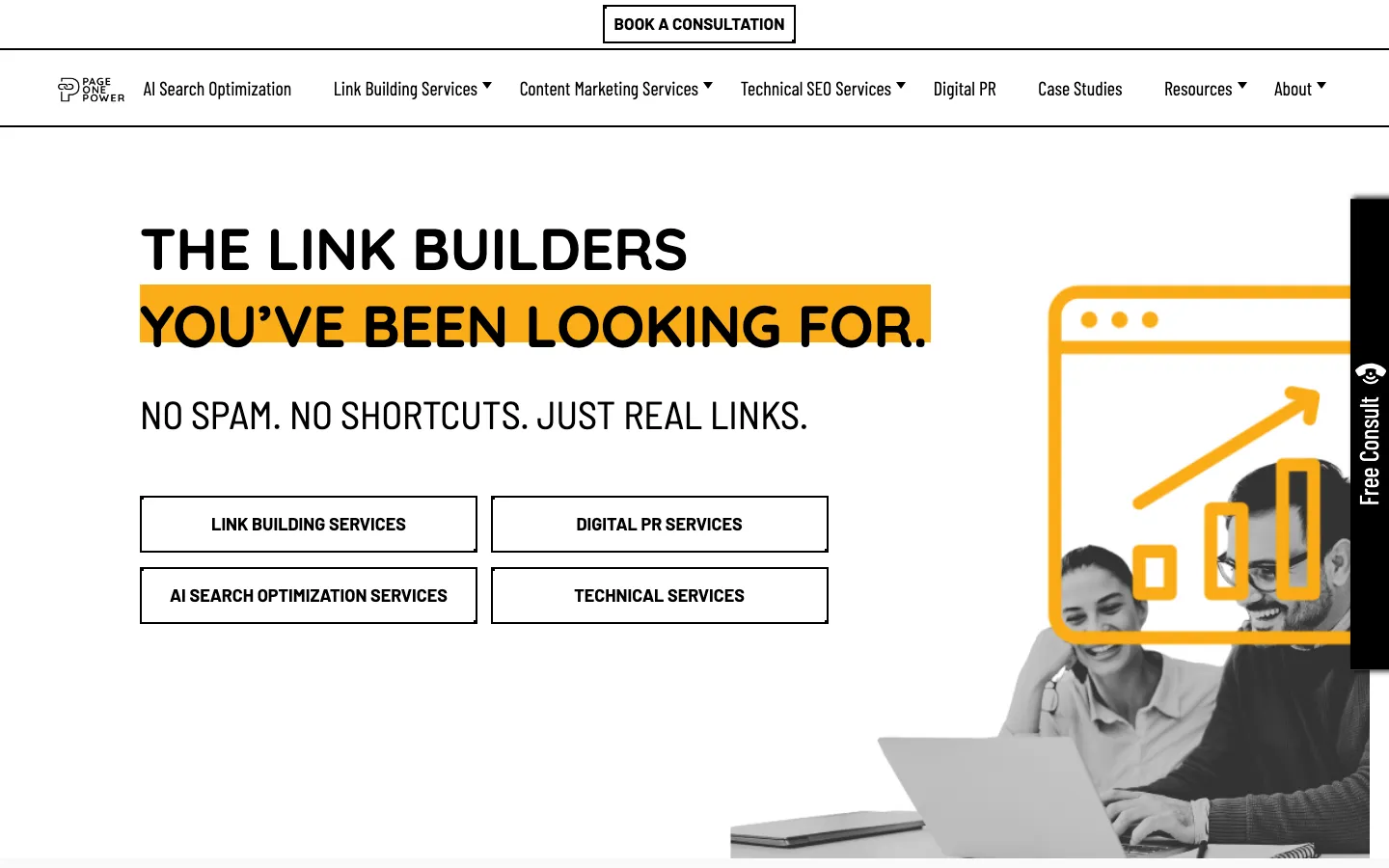 Page One Power homepage