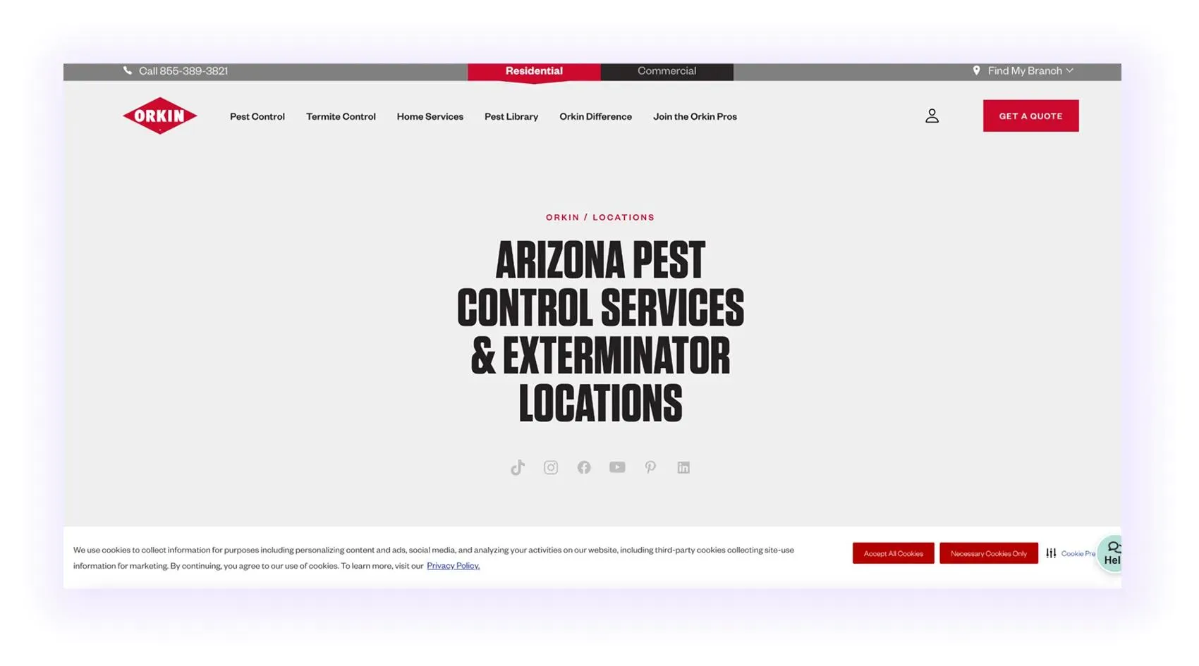 location pages for Pest Control SEO