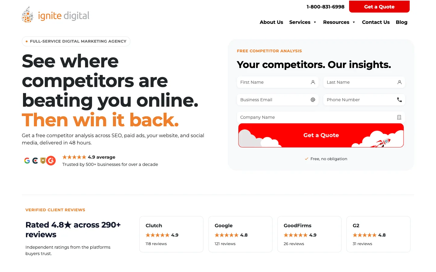 Ignite Digital homepage