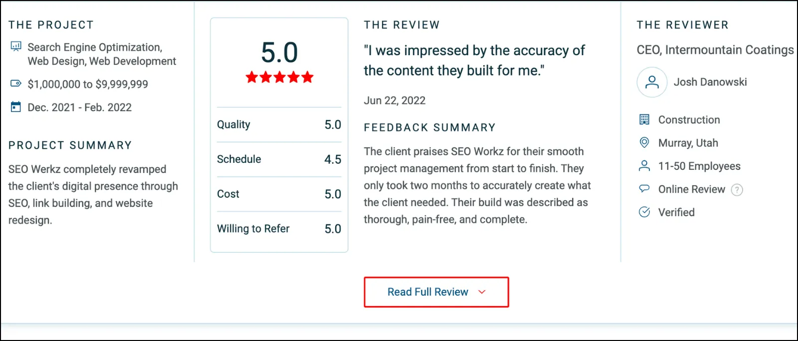 client feedback about SEO Werkz