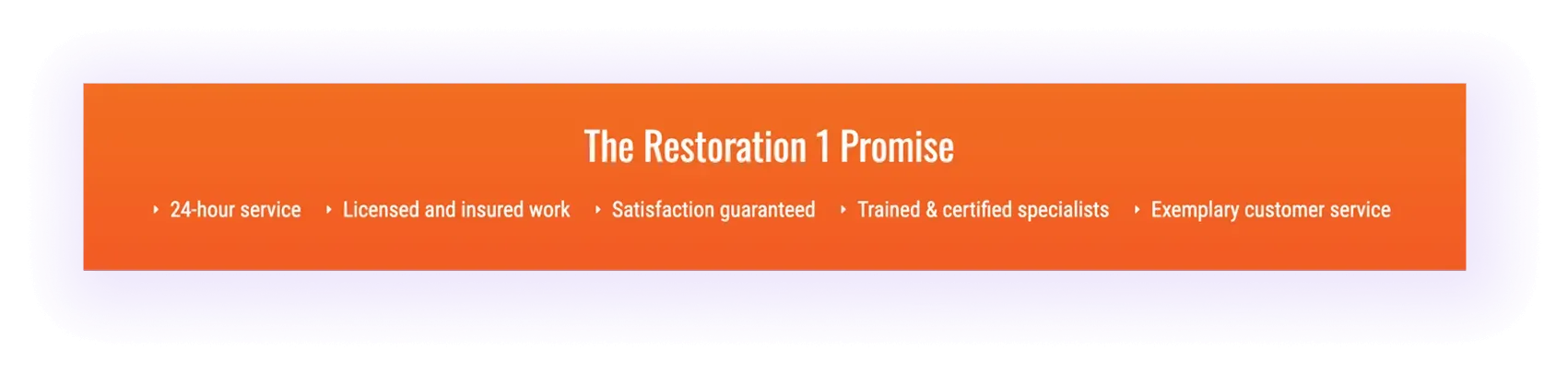 guarantees and warranties block on a restoration website