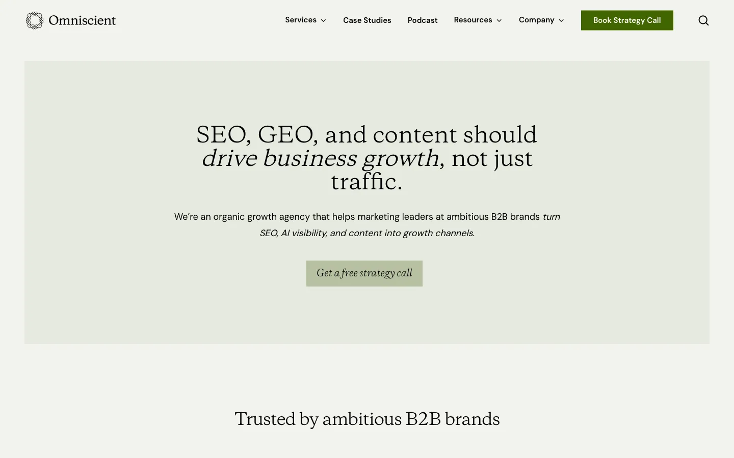 Omniscient Digital homepage