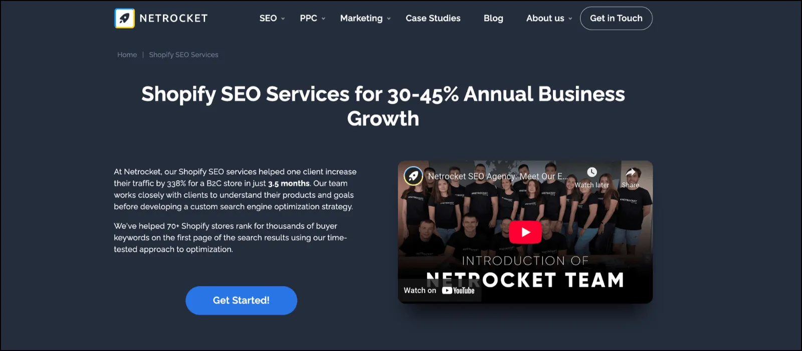 netrocket shopify seo companies