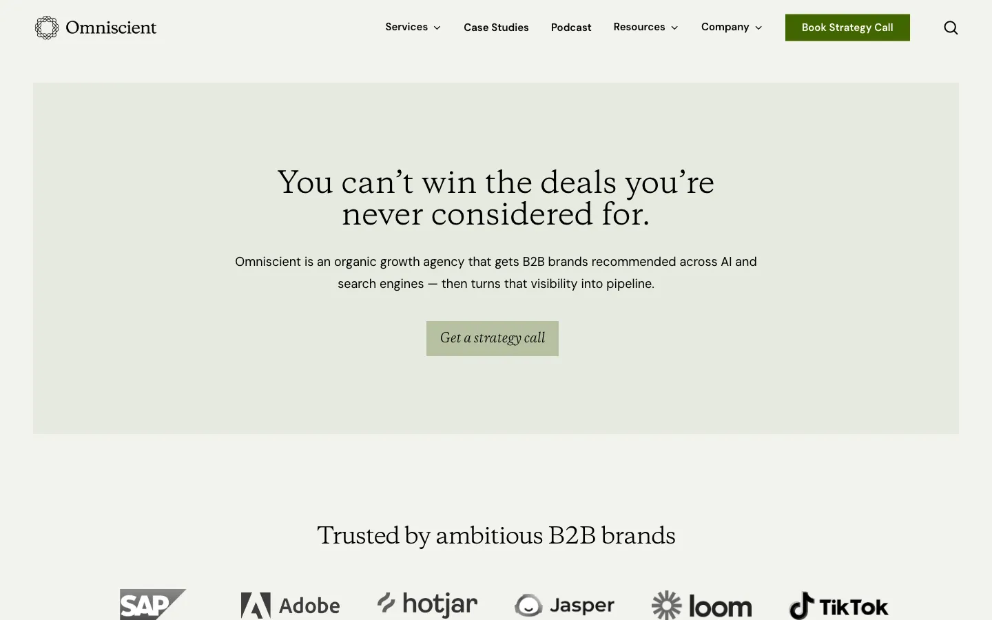 Omniscient Digital homepage