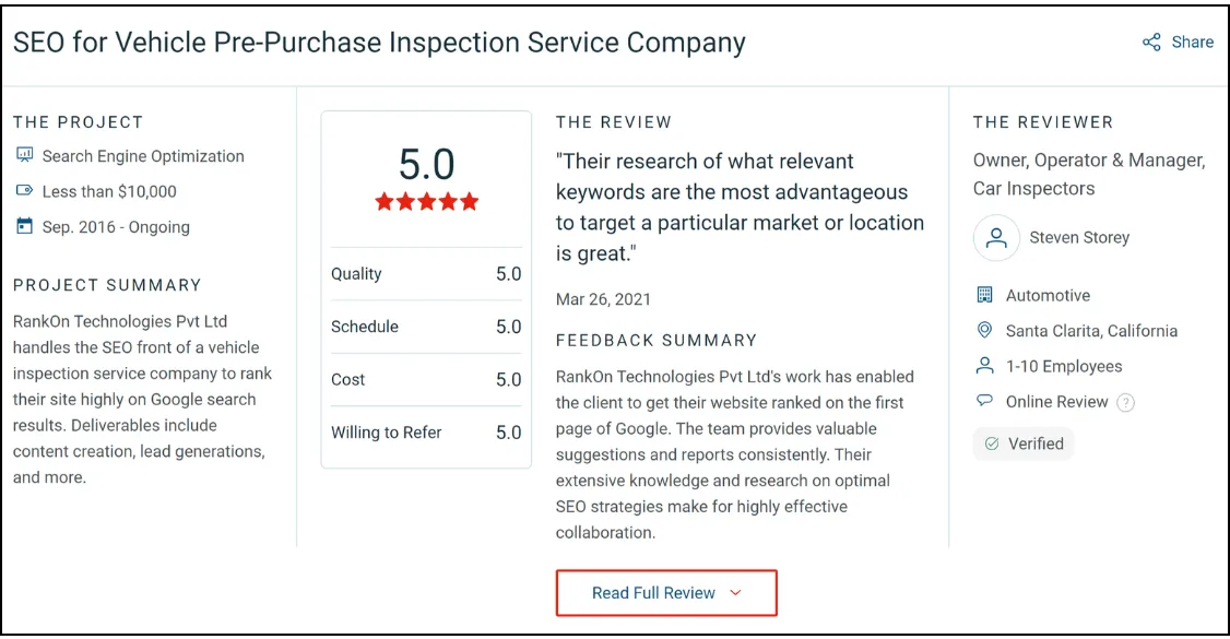 rankon testimonials