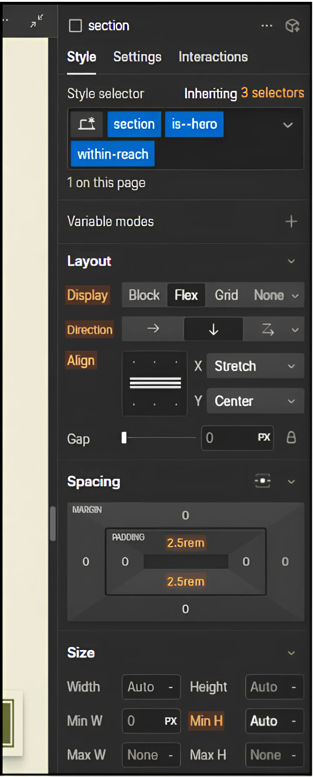 Webflow builds design around visual canvas: