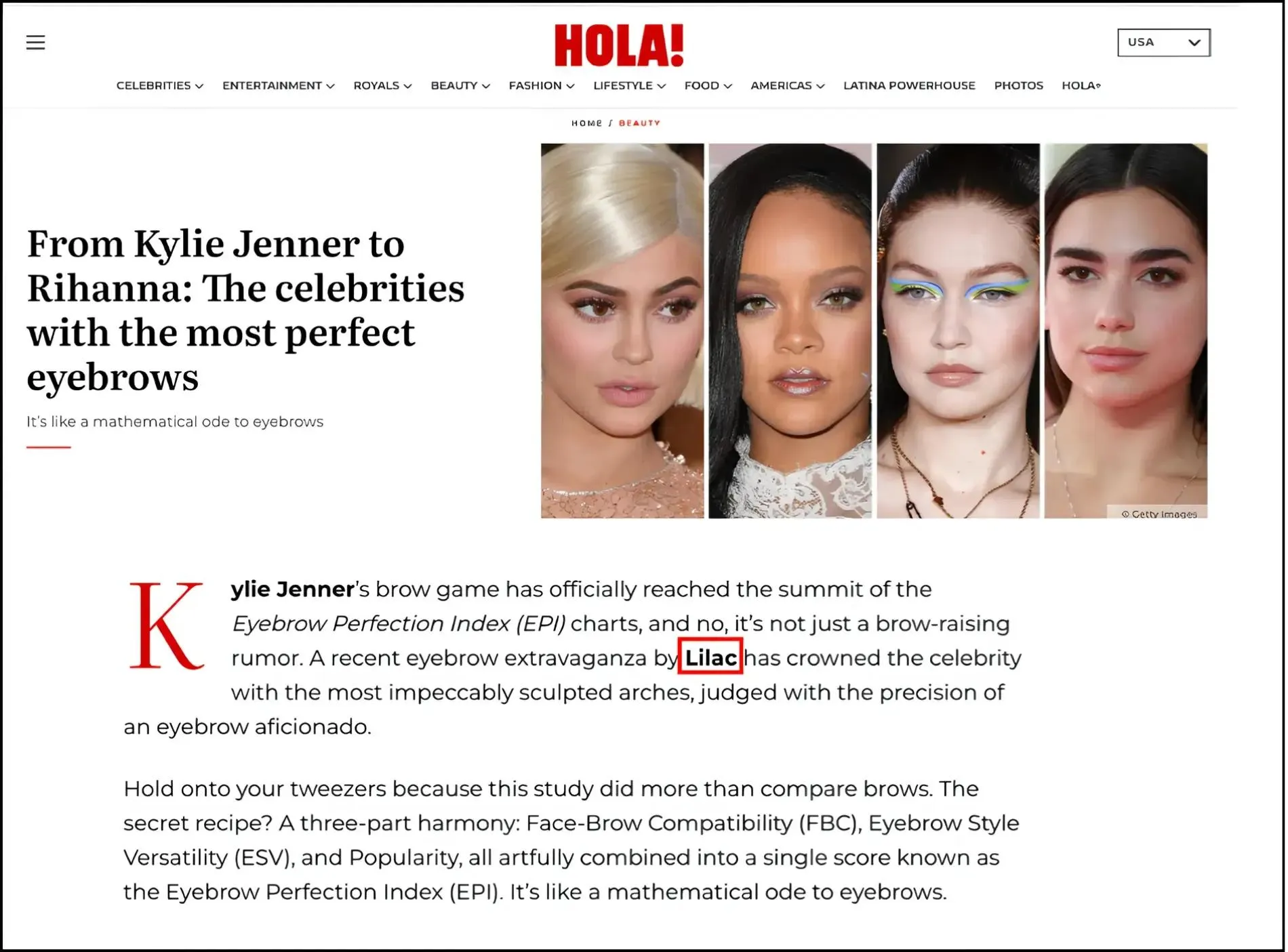 Lilac featured in Hola