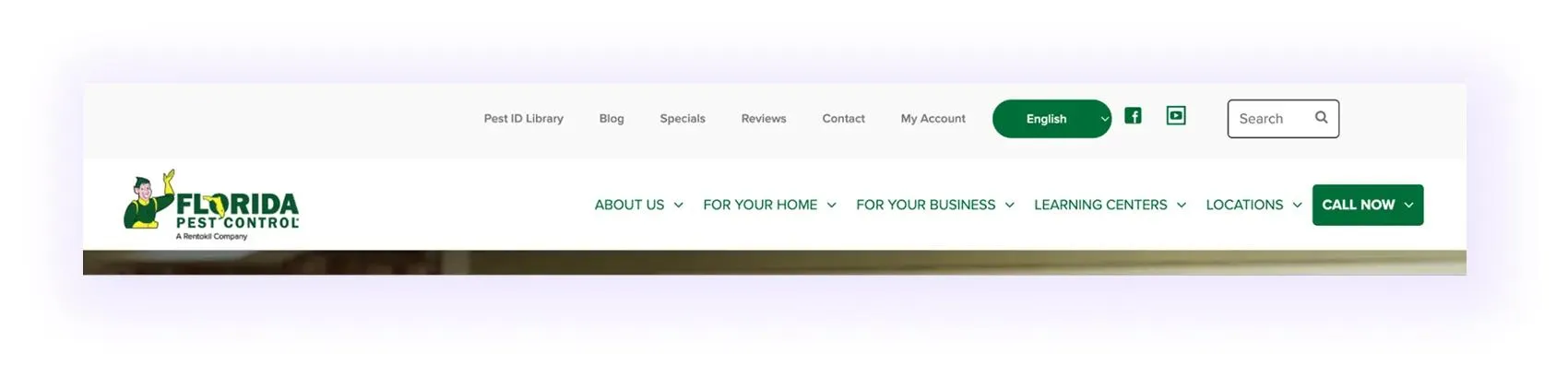 navigation bar for Pest Control SEO