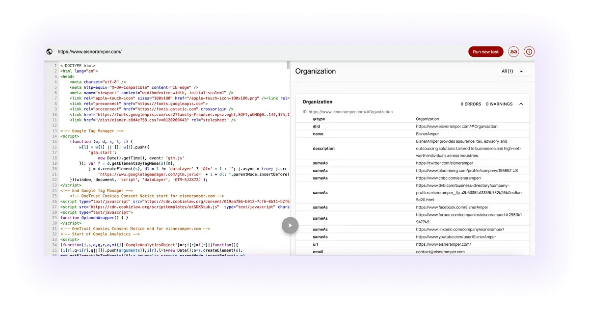 example of schema markup for an accounting business website