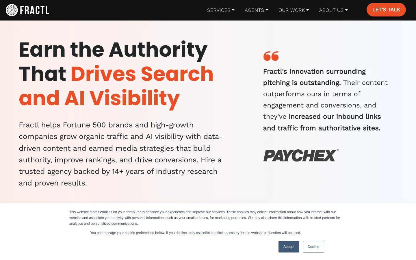 Fractl homepage