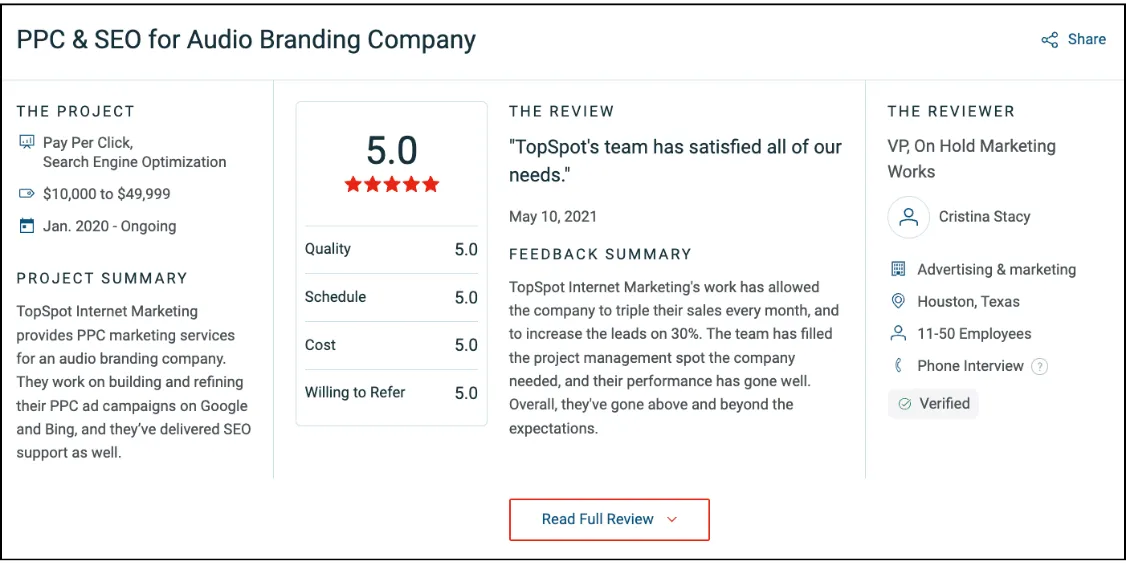TopSpot Internet Marketing reviews