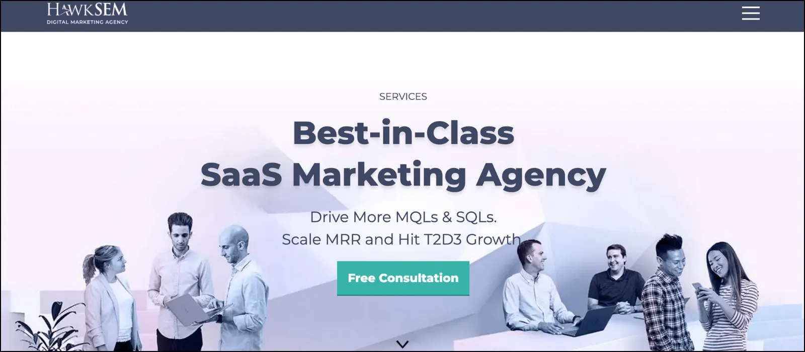 hawksem b2b saas seo agency