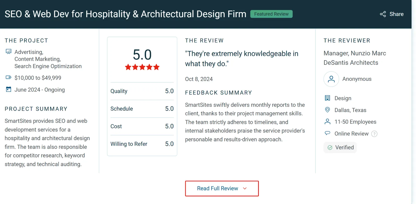 smartsites client review