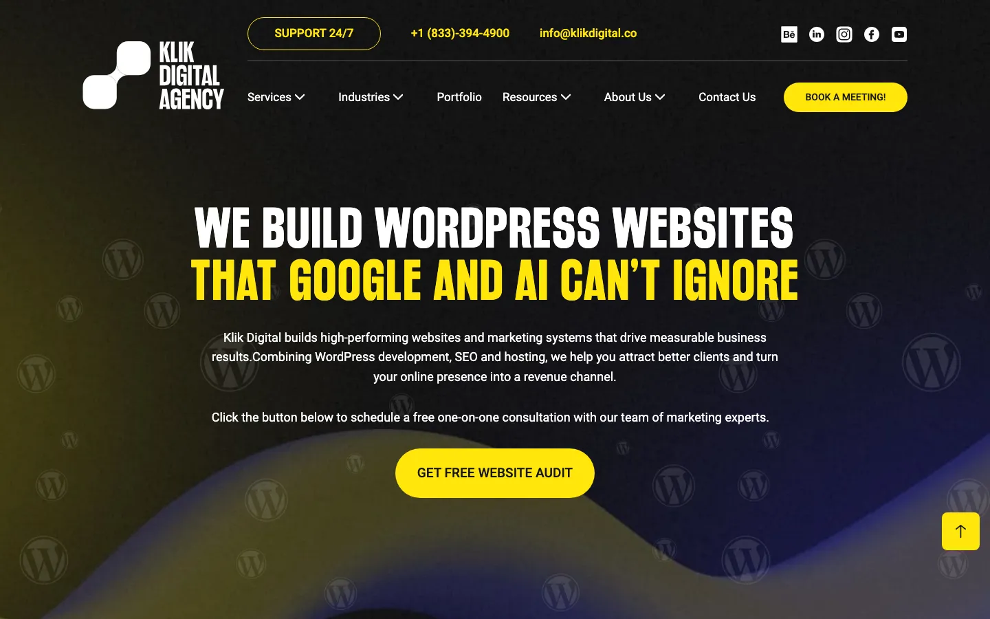 Klik Digital homepage