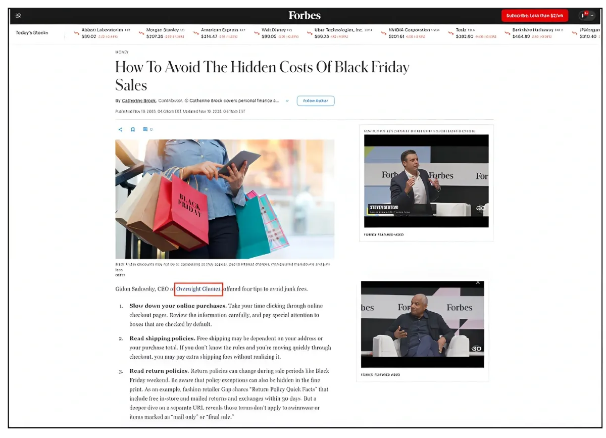 Overnight Glasses featured in Forbes