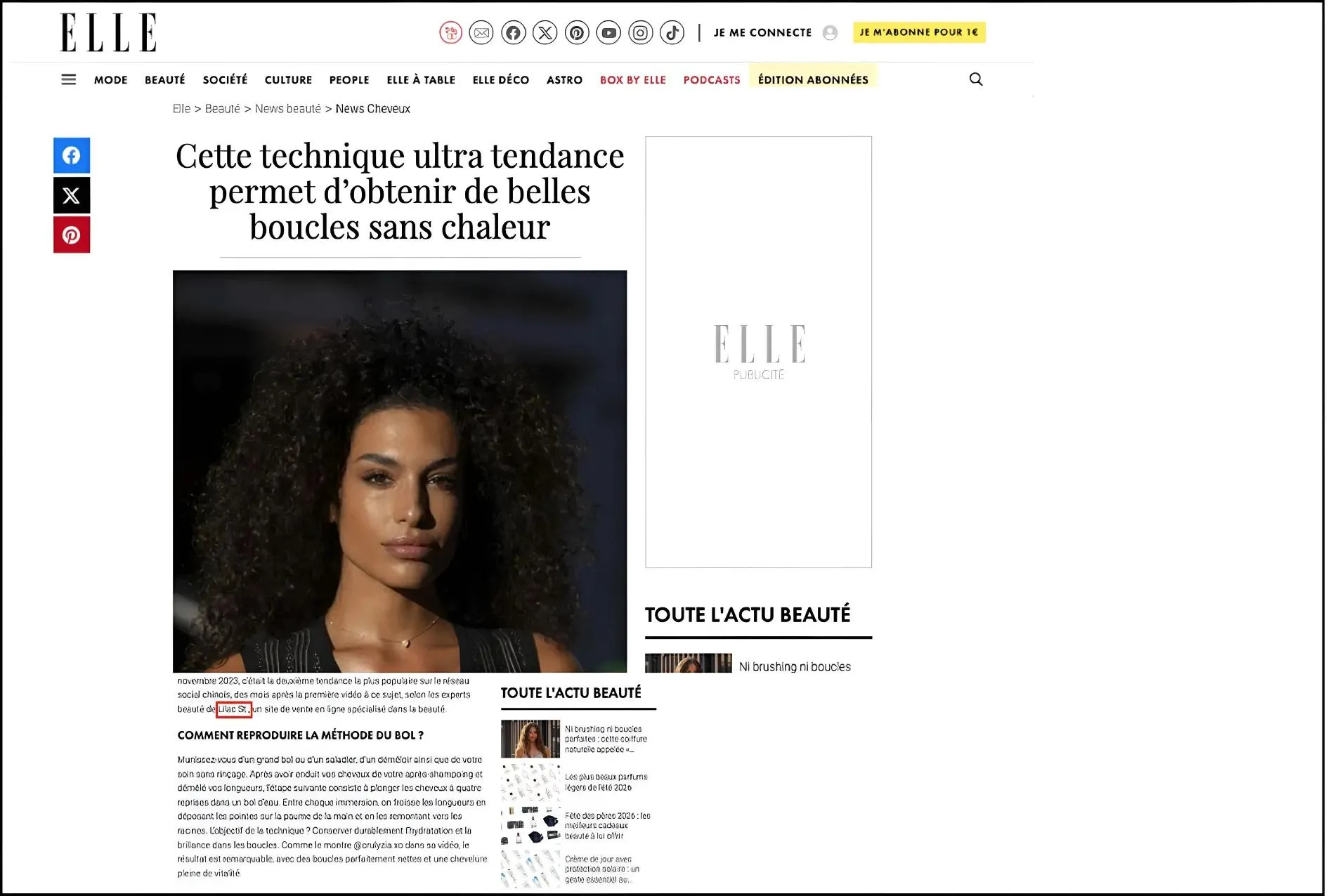 lilac featured in ELLE 