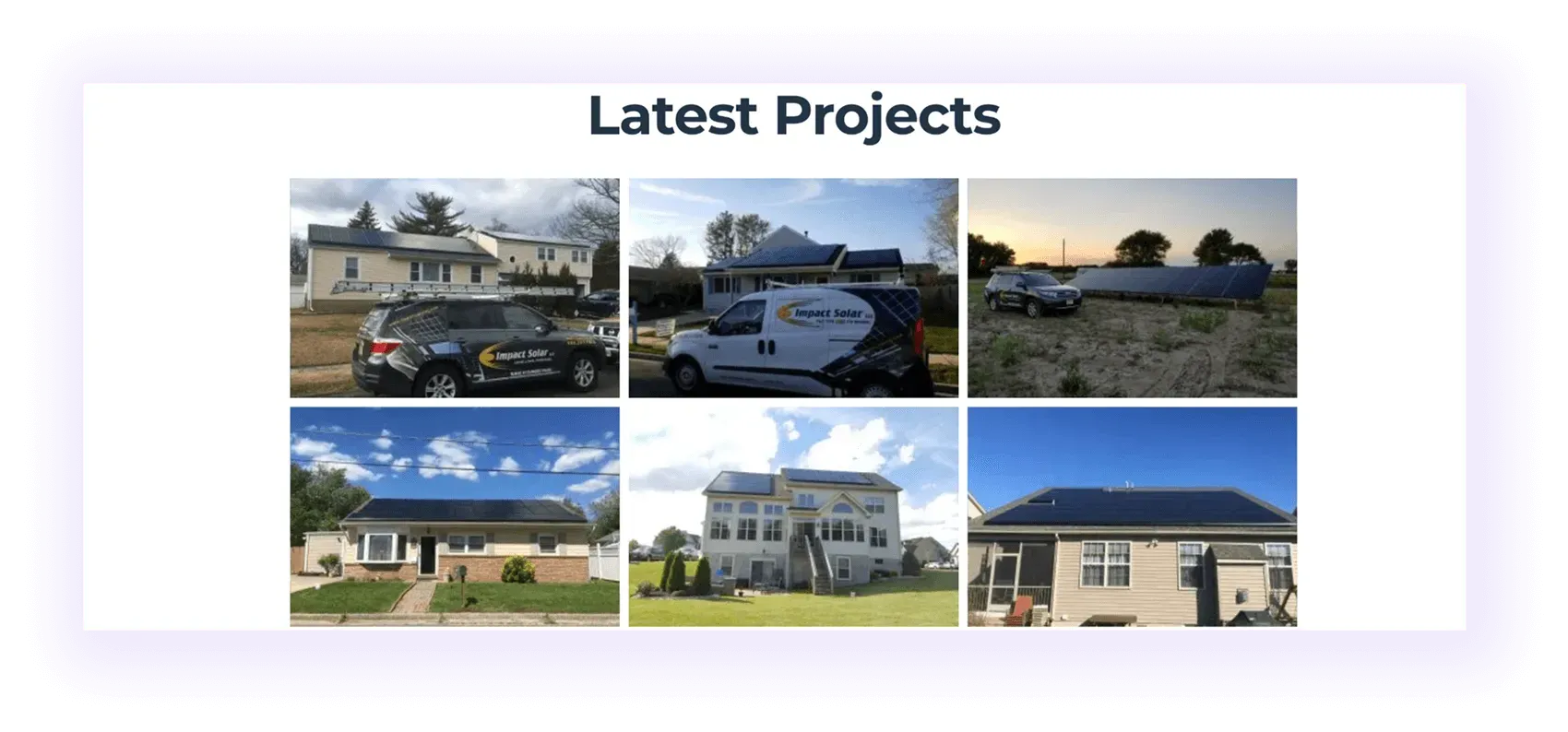 case studies block on a solar company website