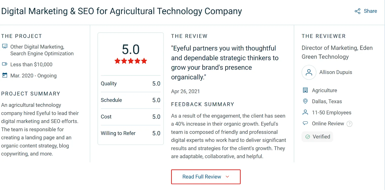 eyeful client review